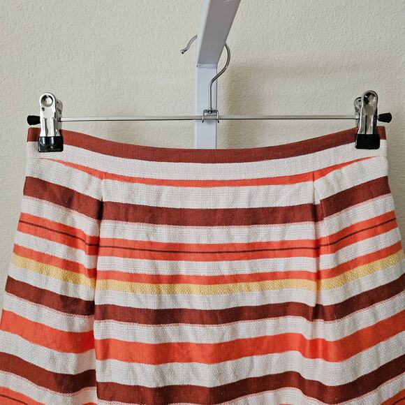 CAROLINA HERERRA Multicolor Striped Mini Skirt with Pockets & Zip Closure Sz 4 - Picture 8 of 16